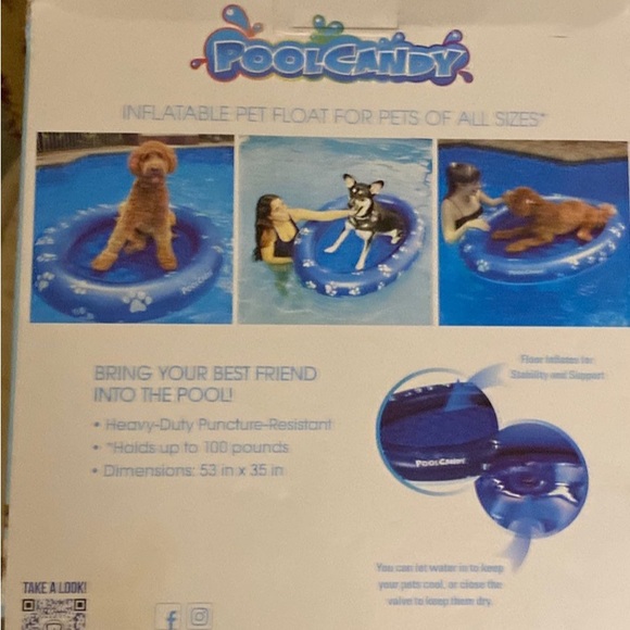 - 53 x 35 pool float holds up to 100 lbs. puncture resistant - Picture 2 of 2